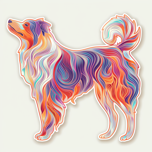 Border Collie Dog majestic Expressive surreal Vinyl Decal Sticker for Car, Laptop, Tumbler and more # F021801-4" x 4"