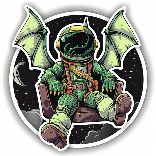 Sticker of a Dragon astronaut majestic Expressive surreal Vinyl Decal Sticker for Car, Laptop, Tumbler and more # F019139