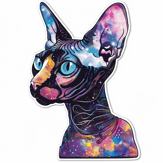 Sphynx Cat Vinyl Decal Sticker for Car, Laptop, Tumbler and more # F010106