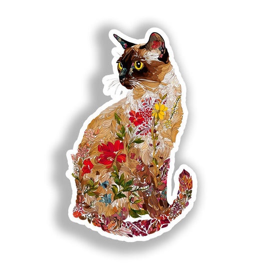 Burmese Cat Vinyl Decal Sticker for Car, Laptop, Tumbler and more # A018917-4" x 4"