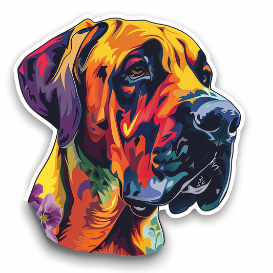 Great Dane Dog Expressive surreal Vinyl Decal Sticker for Car, Laptop, Tumbler and more # F022690