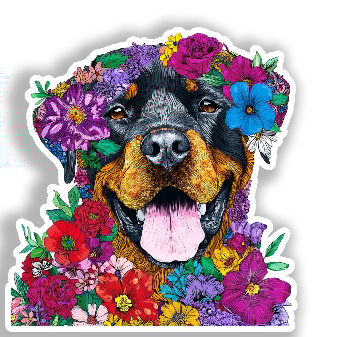 Rottweiler Dog Vinyl Decal Sticker for Car, Laptop, Tumbler and more # A018185-4" x 4"