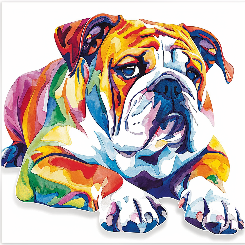 Sticker of a Bulldog Dog majestic Expressive surreal Vinyl Decal Sticker for Car, Laptop, Tumbler and more # F017286