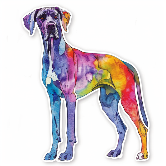 Adorable Great Dane Dog Expressive surreal Vinyl Decal Sticker for Car, Laptop, Tumbler and more # F017731