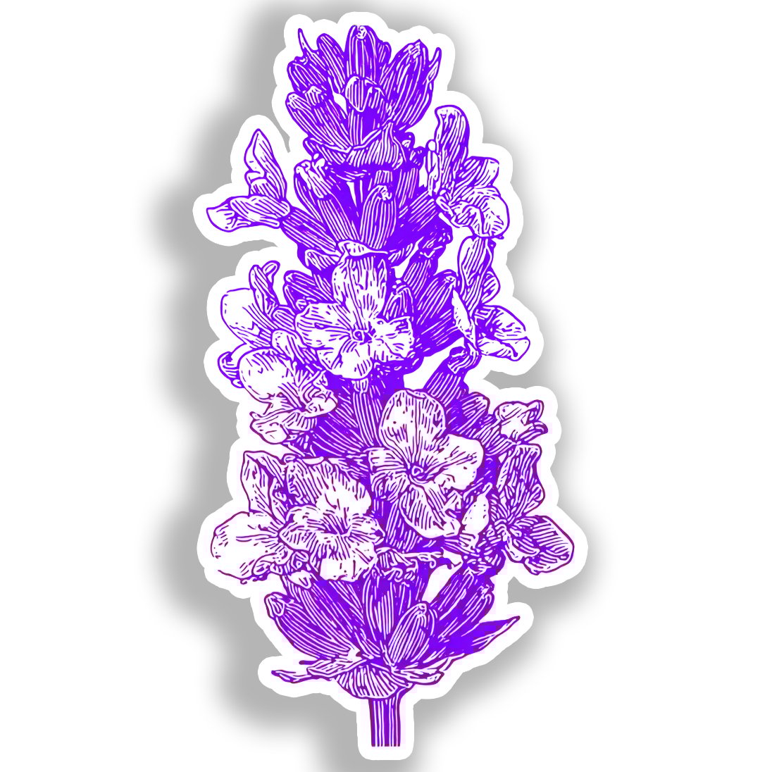 Lavender Flower Vinyl Decal Sticker for Car, Laptop, Tumbler and more # A019390-4" x 4"