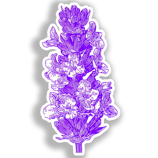 Lavender Flower Vinyl Decal Sticker for Car, Laptop, Tumbler and more # A019390-4" x 4"