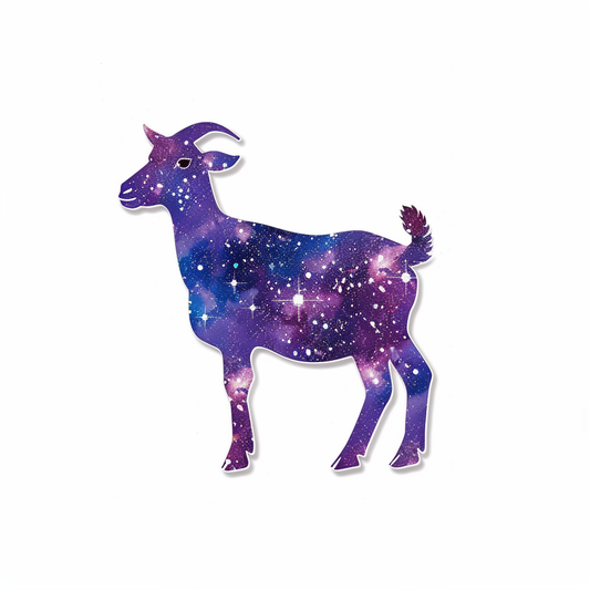 Goat majestic Expressive surreal Vinyl Decal Sticker for Car, Laptop, Tumbler and more # F020677-4" x 4"