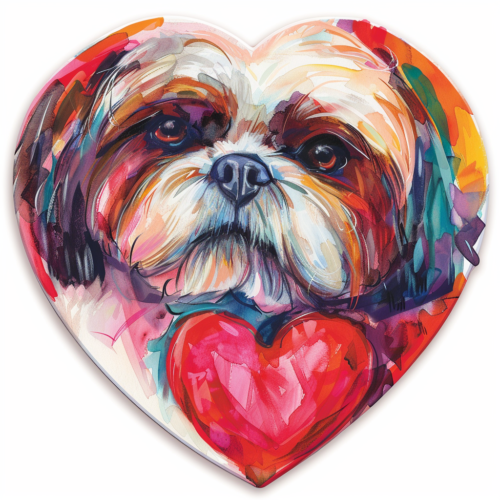 Adorable Shih Tzu Dog Expressive surreal Vinyl Decal Sticker for Car, Laptop, Tumbler and more # F018229