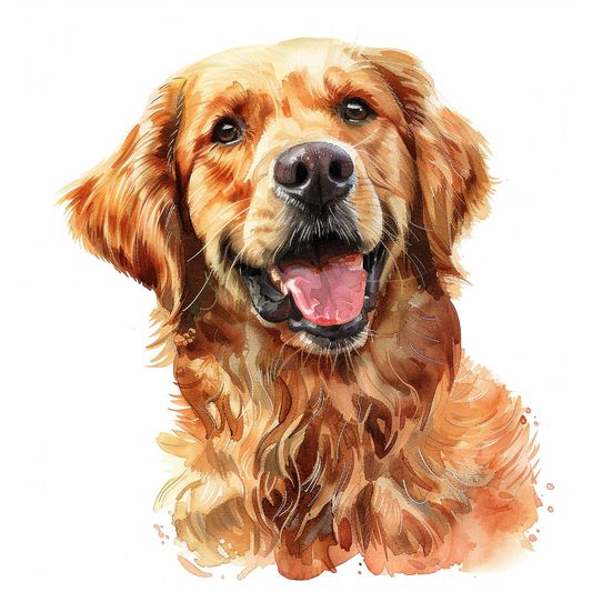 Golden Retriever Expressive surreal Vinyl Decal Sticker for Car, Laptop, Tumbler and more # F020386-4" x 4"