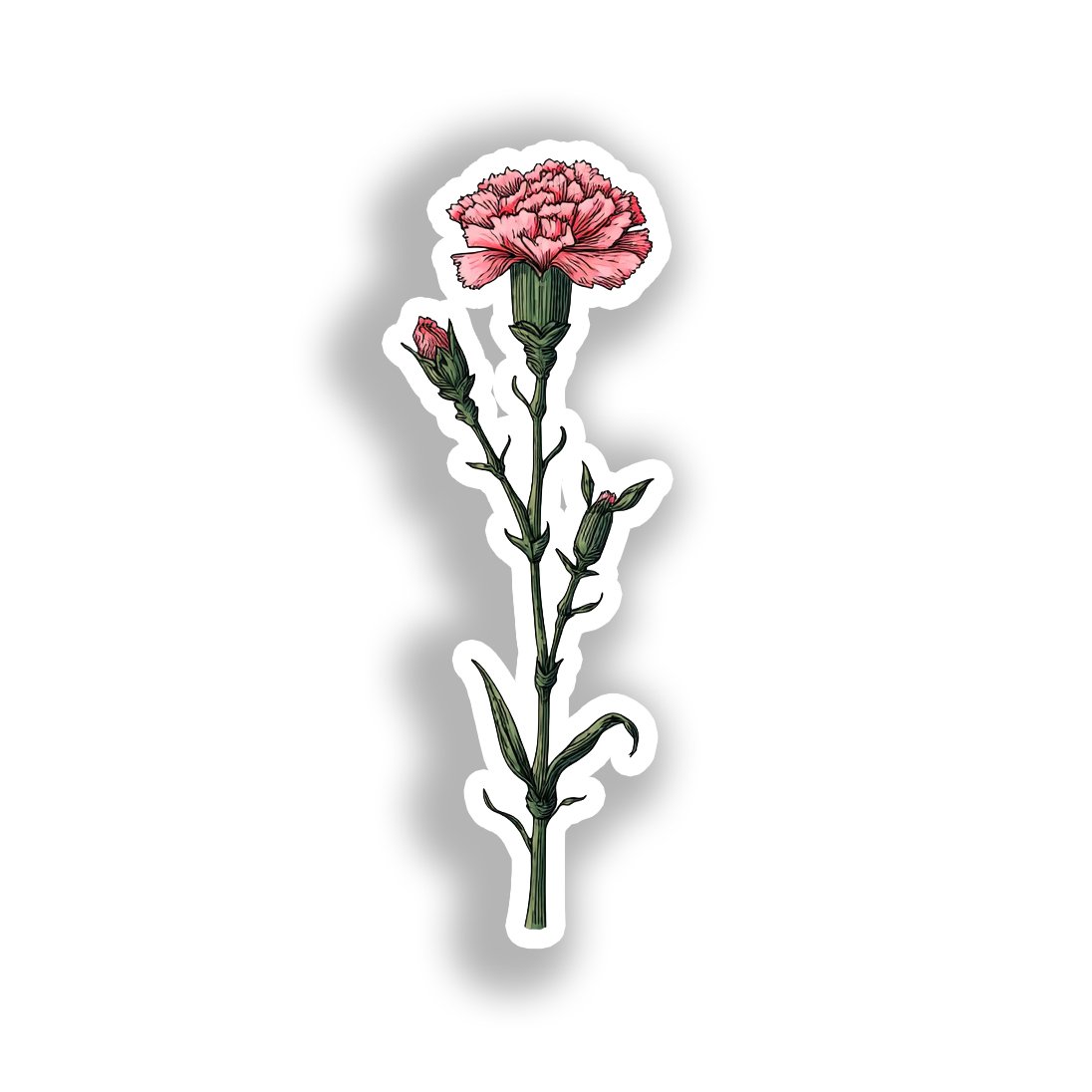 Carnation Flower Vinyl Decal Sticker for Car, Laptop, Tumbler and more # A018893-4" x 4"