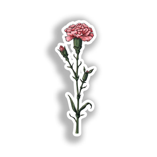 Carnation Flower Vinyl Decal Sticker for Car, Laptop, Tumbler and more # A018893-4" x 4"