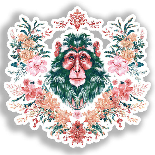 Monkey Vinyl Decal Sticker for Car, Laptop, Tumbler and more # A018443-4" x 4"