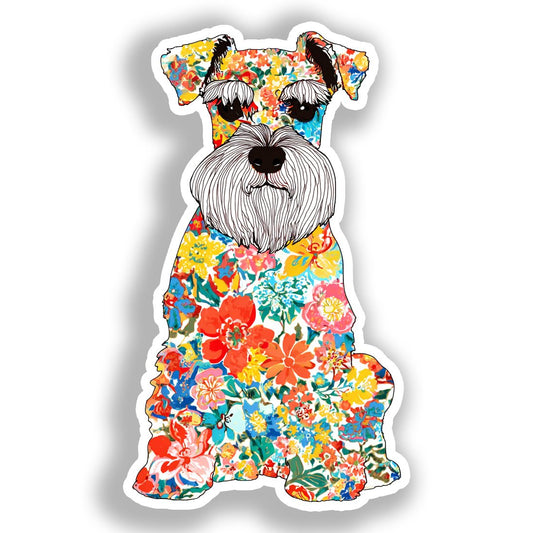 Miniature Schnauzer Dog Vinyl Decal Sticker for Car, Laptop, Tumbler and more # A019307-4" x 4"