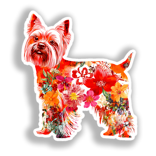 Yorkshire Terrier Dog Vinyl Decal Sticker for Car, Laptop, Tumbler and more # A017209-4" x 4"