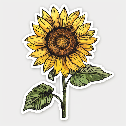 Sunflower  Vinyl Decal Sticker for Car, Laptop, Tumbler and more # F023370