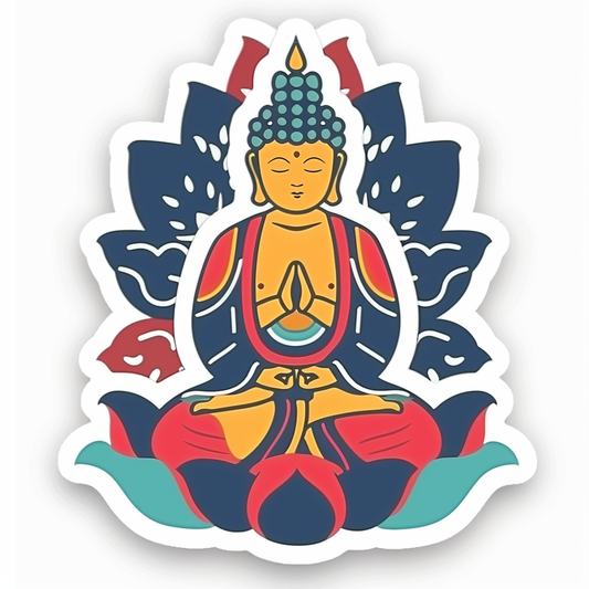 Buddha cartoon majestic Expressive surreal Vinyl Decal Sticker for Car, Laptop, Tumbler and more # F017004