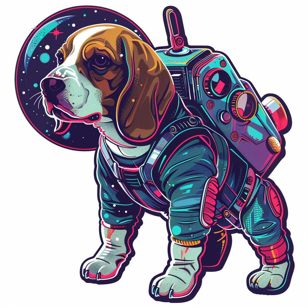 Beagle dog astronaut Vinyl Decal Sticker for Car, Laptop, Tumbler and more # F011914