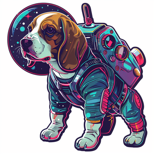 Beagle dog astronaut Vinyl Decal Sticker for Car, Laptop, Tumbler and more # F011914