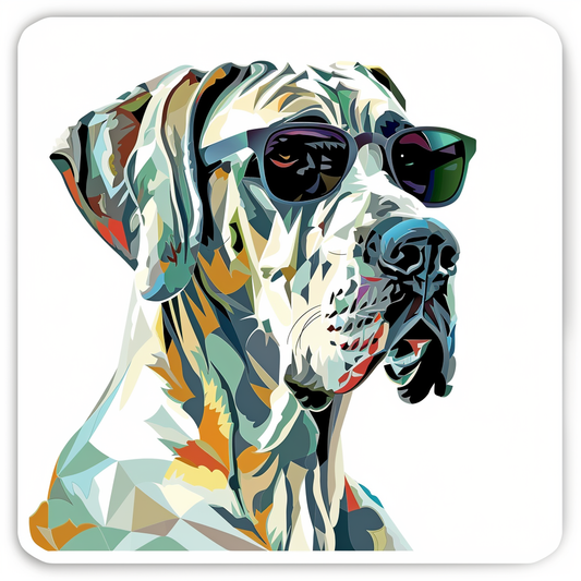Adorable Great Dane Dog Expressive surreal Vinyl Decal Sticker for Car, Laptop, Tumbler and more # F018114