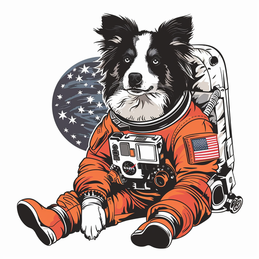Border Collie Dog majestic Expressive surreal Vinyl Decal Sticker for Car, Laptop, Tumbler and more # F021766-4" x 4"