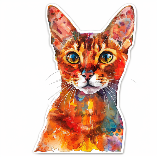 Abyssinian Cat astronaut majestic Expressive surreal Vinyl Decal Sticker for Car, Laptop, Tumbler and more # F021109-4" x 4"