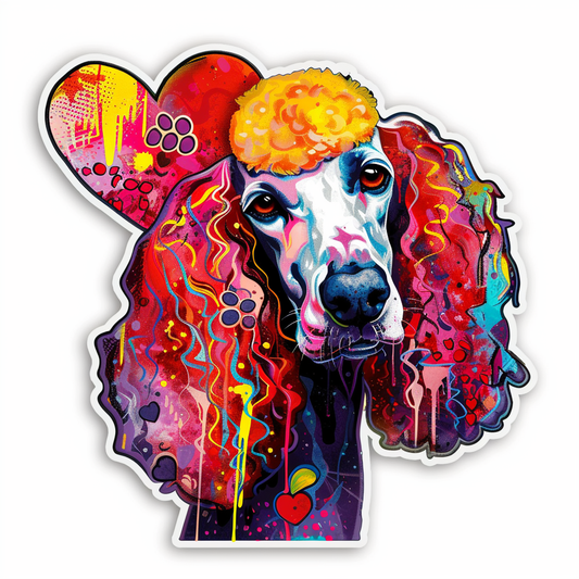 Poodle Dog heartcore Vinyl Decal Sticker for Car, Laptop, Tumbler and more # F012302
