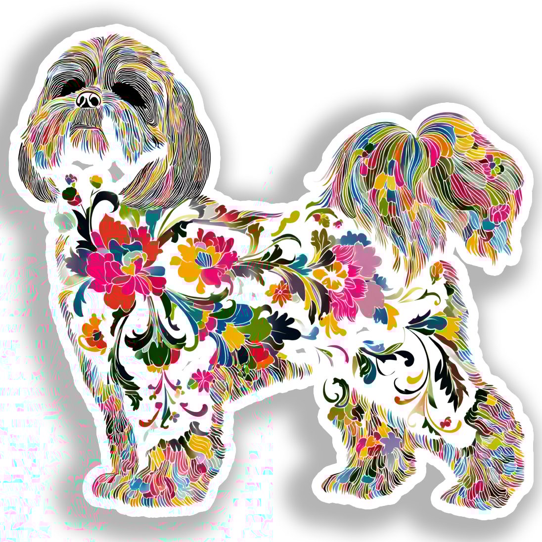 Shih Tzu Dog Vinyl Decal Sticker for Car, Laptop, Tumbler and more # A019121-4" x 4"