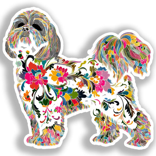 Shih Tzu Dog Vinyl Decal Sticker for Car, Laptop, Tumbler and more # A019121-4" x 4"