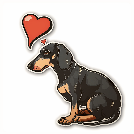 Dachshund Dog Heartcore Vinyl Decal Sticker for Car, Laptop, Tumbler and more # F012728