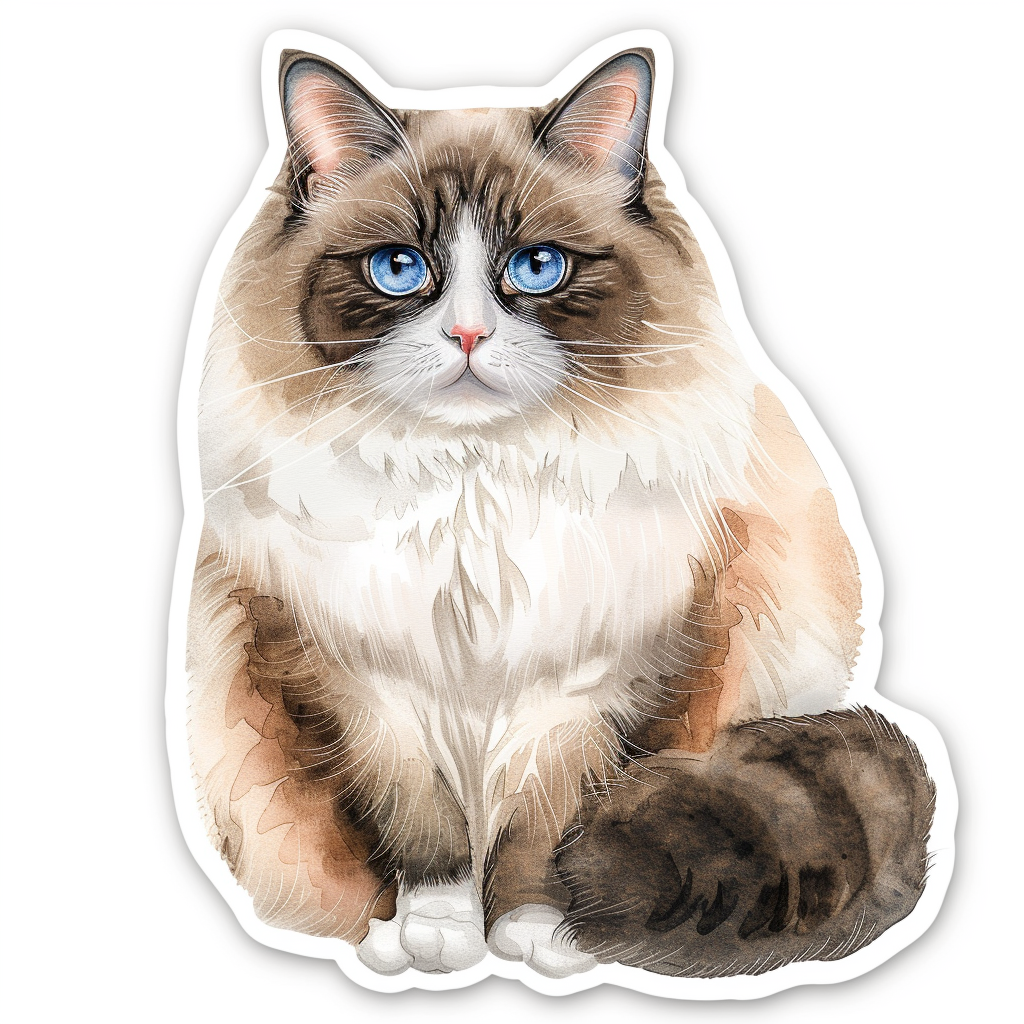 Ragdoll Cat Vinyl Decal Sticker for Car, Laptop, Tumbler and more # F010245
