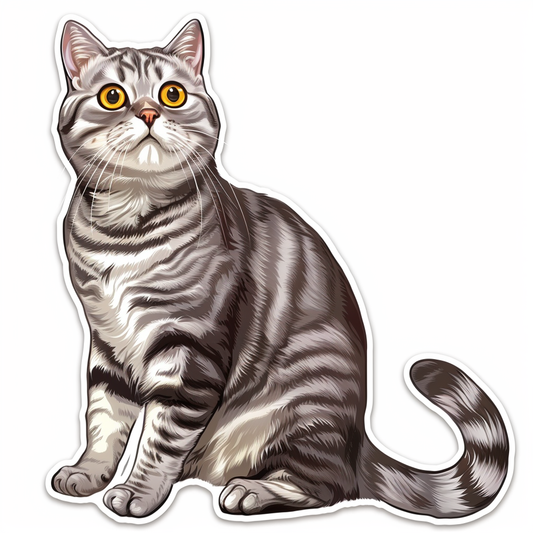 American Shorthair Cat majestic Expressive surreal Vinyl Decal Sticker for Car, Laptop, Tumbler and more # F018582