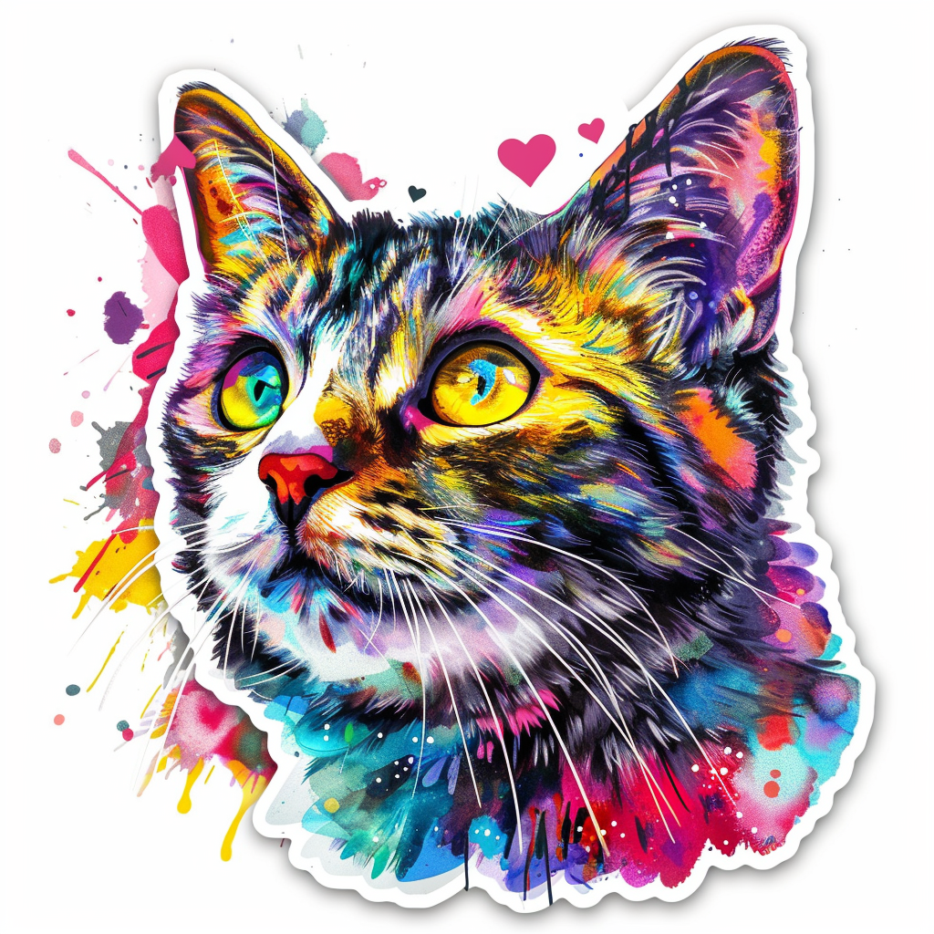 American Shorthair Cat majestic Expressive surreal Vinyl Decal Sticker for Car, Laptop, Tumbler and more # F018795