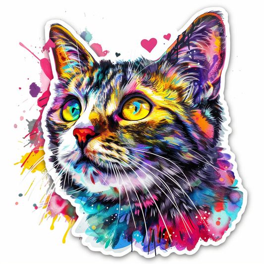 American Shorthair Cat majestic Expressive surreal Vinyl Decal Sticker for Car, Laptop, Tumbler and more # F018795