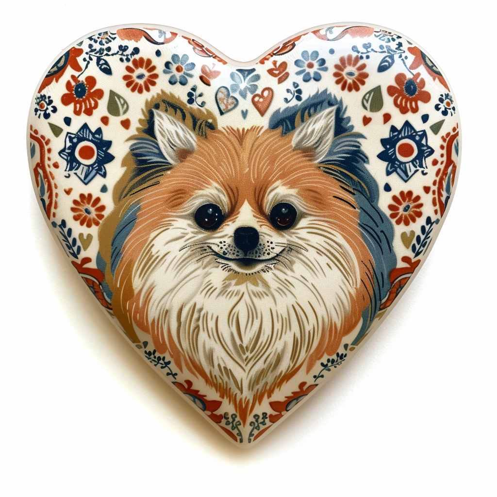 Sticker of a Pomeranian Dog majestic Expressive surreal Heartcore Vinyl Decal Sticker for Car, Laptop, Tumbler and more # F014120