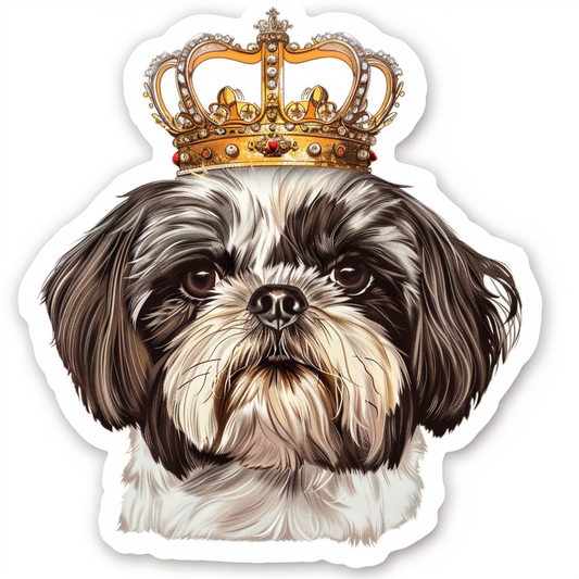 Adorable Shih Tzu Dog Expressive surreal Vinyl Decal Sticker for Car, Laptop, Tumbler and more # F018417
