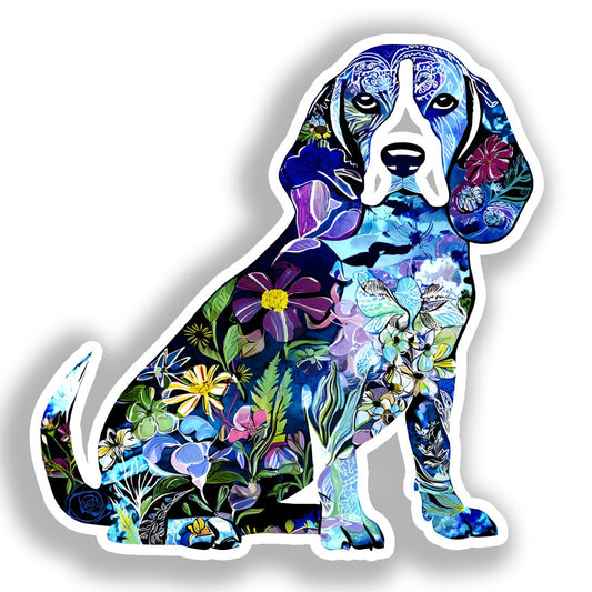 Beagle Dog Vinyl Decal Sticker for Car, Laptop, Tumbler and more # A018622-4" x 4"