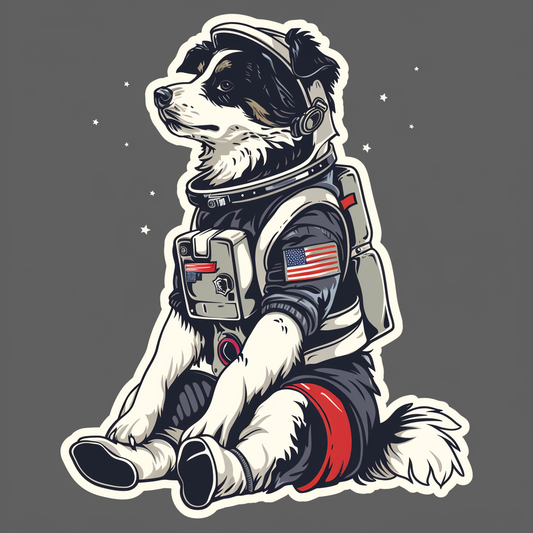 Border Collie Dog majestic Expressive surreal Vinyl Decal Sticker for Car, Laptop, Tumbler and more # F021770-4" x 4"