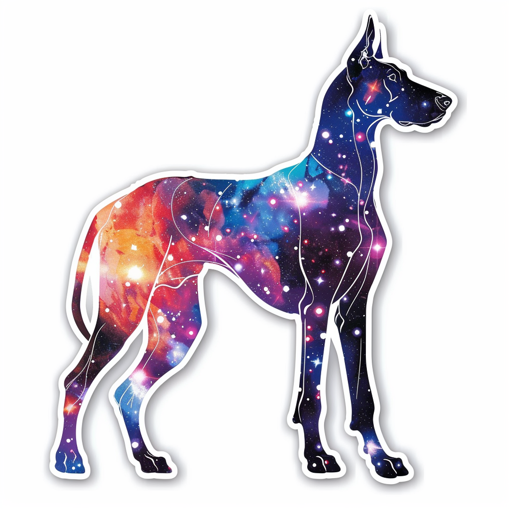 Adorable Great Dane Dog Expressive surreal Vinyl Decal Sticker for Car, Laptop, Tumbler and more # F017991