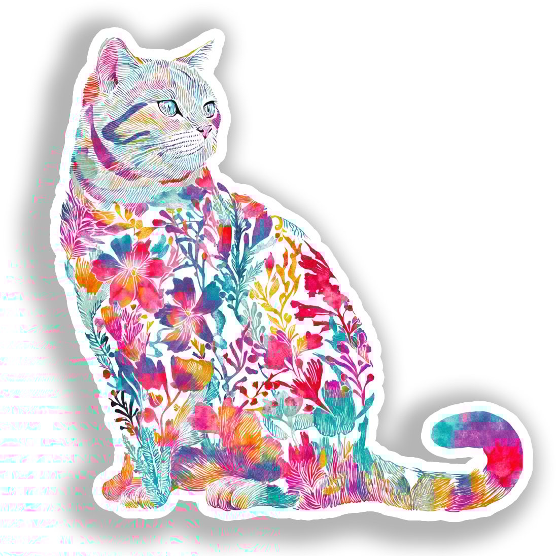Shorthair Cat Vinyl Decal Sticker for Car, Laptop, Tumbler and more # A018757-4" x 4"