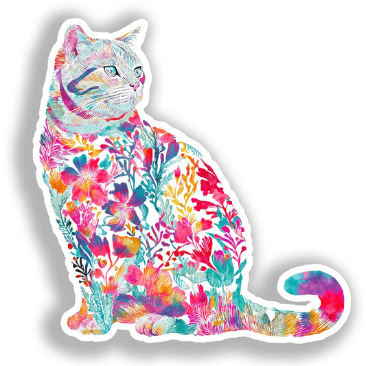 Shorthair Cat Vinyl Decal Sticker for Car, Laptop, Tumbler and more # A018757-4" x 4"