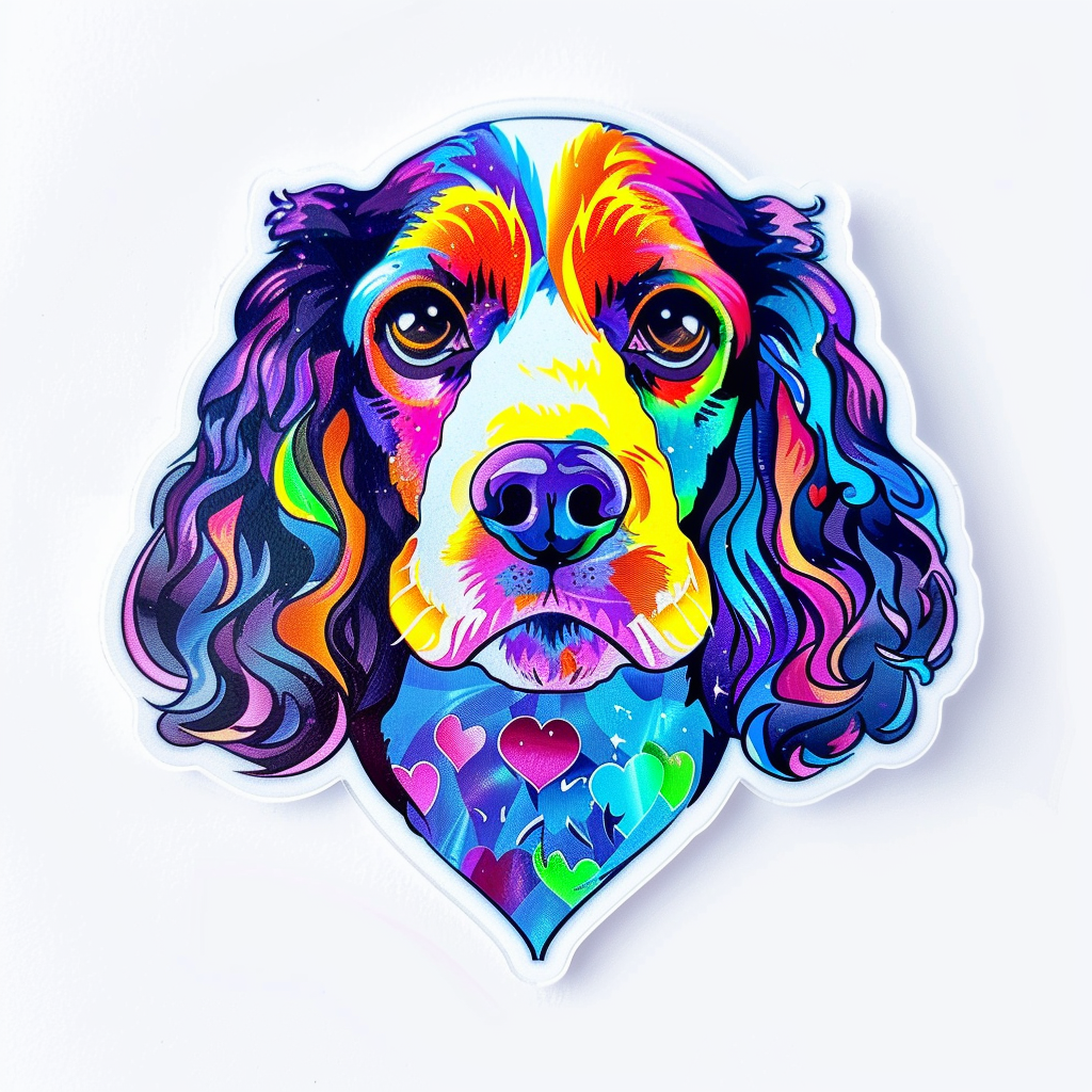 Cocker Spaniel Dog majestic Expressive surreal Vinyl Decal Sticker for Car, Laptop, Tumbler and more # F019948-4" x 4"