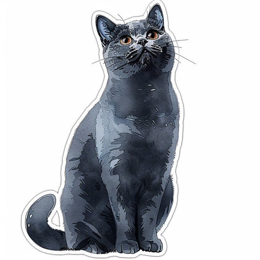 American Shorthair Cat majestic Expressive surreal Vinyl Decal Sticker for Car, Laptop, Tumbler and more # F018580