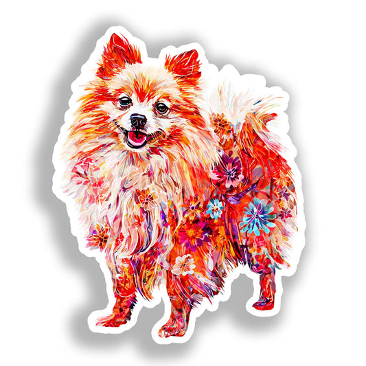 Pomeranian Dog Vinyl Decal Sticker for Car, Laptop, Tumbler and more # A017386-4" x 4"
