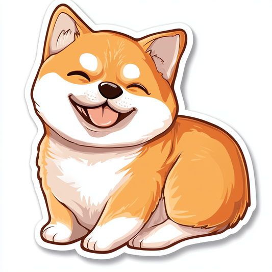 Shiba Inu sticker cartoon style Expressive surreal Vinyl Decal Sticker for Car, Laptop, Tumbler and more # F025813