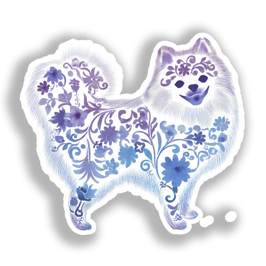 Pomeranian Dog Vinyl Decal Sticker for Car, Laptop, Tumbler and more # A017515-4" x 4"