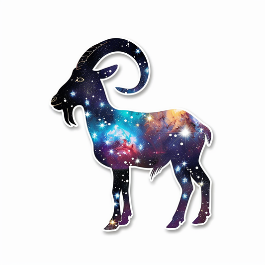 Goat majestic Expressive surreal Vinyl Decal Sticker for Car, Laptop, Tumbler and more # F020675-4" x 4"