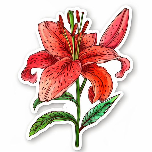 Lily flower majestic Expressive surreal Vinyl Decal Sticker for Car, Laptop, Tumbler and more # F023253