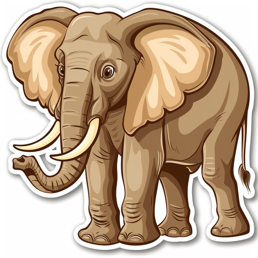 Elephant Expressive surreal Vinyl Decal Sticker for Car, Laptop, Tumbler and more # F022190-4" x 4"