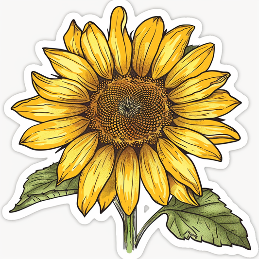 Sunflower flower majestic Expressive surreal Vinyl Decal Sticker for Car, Laptop, Tumbler and more # F023127