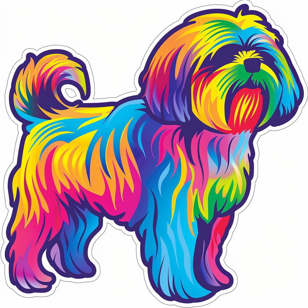 Adorable Shih Tzu Dog Expressive surreal Vinyl Decal Sticker for Car, Laptop, Tumbler and more # F018516